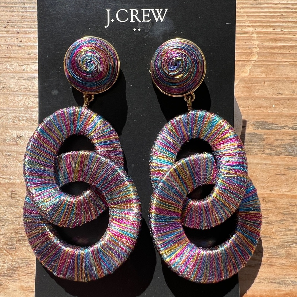 J. Crew Blue and Purple Spiral Earrings